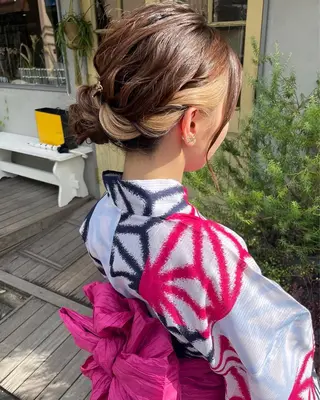 ロング ヘアアレンジ KURIA‪‪*⋆ஐ ブリーチ/韓国ヘアのヘアスタイル