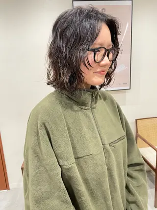 ミディアム パーマ ayu/伏見/名古屋 /パーマ/艶カラーのヘアスタイル