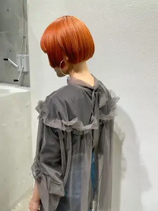 ショート カラー ヘアアレンジ ミニボブ/ブリーチ 🌈MISATOのヘアスタイル