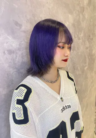 ミディアム カラー ブリーチ＆縮毛矯正 🧸tomoki🧸のヘアスタイル