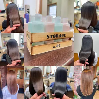 ロング Aile所属・酸性ストレート／カラ ー/山下高明のヘアスタイル