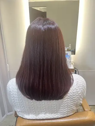 セミロング カラー 中野渡 真利那のヘアスタイル