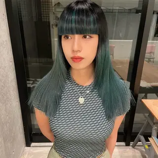 セミロング カラー ヘアアレンジ Mizobe misakiのヘアスタイル