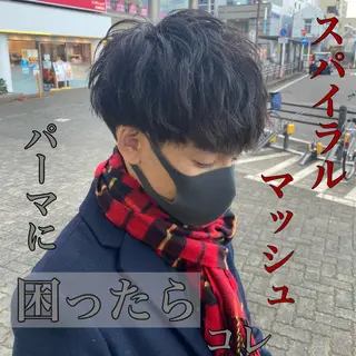 ミディアム パーマ メンズ メンズパーマ/ メッシュ😎タクミのヘアスタイル