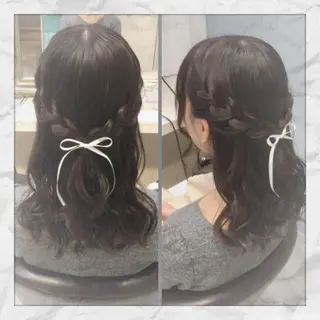 セミロング ヘアアレンジ ヘアセット/着付け 𓇼 松本 夏美𓇼のヘアスタイル