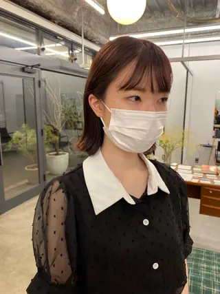 ミディアム カラー 顔周りカット/透明感 カラー/rioのヘアスタイル