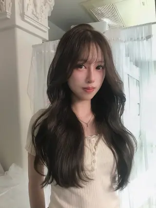 ロング カラー HARUNA/原宿/ デザイン/ハイトーンのヘアスタイル