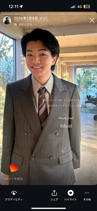 ショート メンズ 荻野 未来のヘアスタイル