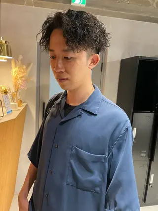 ミディアム カラー パーマ ヘアアレンジ メンズ メンズ特化 しゅうへいのヘアスタイル