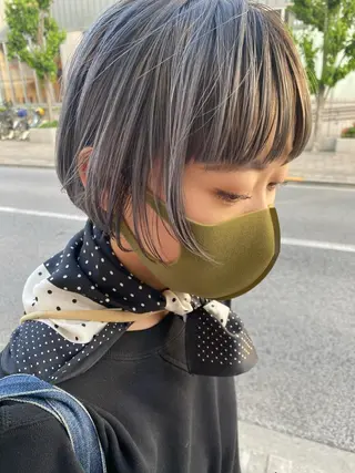 ショート カラー レイヤー/ベージュ カラー/ハシモトのヘアスタイル