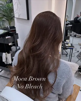 ロング カラー 赤み消し/オリーブ カーキ/福田れんのヘアスタイル