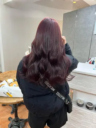 ミディアム カラー ピンクカラー/ ブリーチなしRINAのヘアスタイル