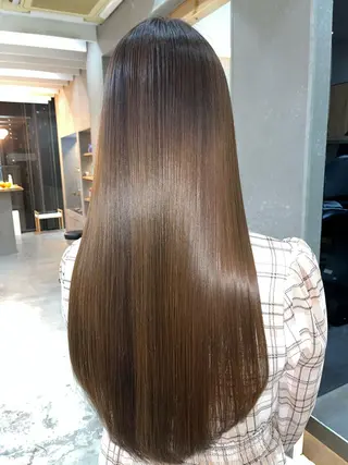 セミロング カラー ボブ×縮毛矯正× 髪質改善/三ツ木一生のヘアスタイル