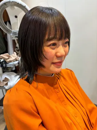 ミディアム カラー 池田理紗/メンズ カット/切りっぱなしのヘアスタイル