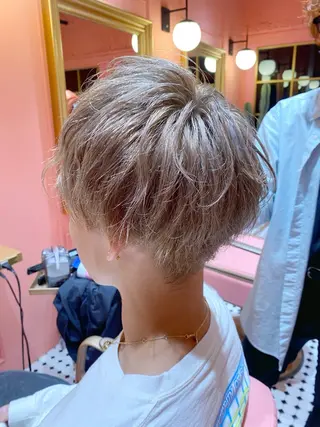 ショート カラー パーマ miyu カットモデル募集中のヘアスタイル