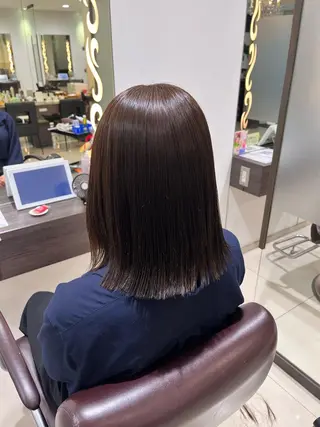 ミディアム ぷつっとボブ/ちゅる ピンク/mika☆のヘアスタイル