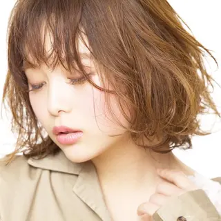 ミディアム 髪質改善ストレート、 カラー清野雄大のヘアスタイル