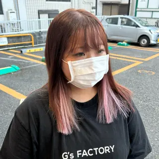 ミディアム 🎀ハイトーン/ 艶カラー/夕月🎀のヘアスタイル