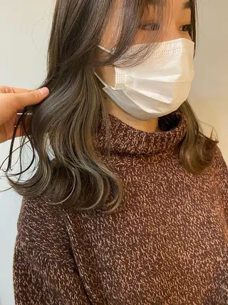 ミディアム カラー パーマ ヘアアレンジ メンズ キッズ ネイル マツエク・マツパ Uil所属・インナーカラー/ KANAのヘアスタイル