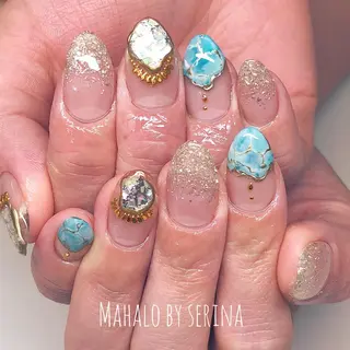 ミディアム カラー ネイル SUNNY BAE. SERINAのネイルデザイン