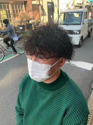 ショート パーマ メンズ labyrinthノーブル所属・再現性No.1西村 雄太のヘアスタイル