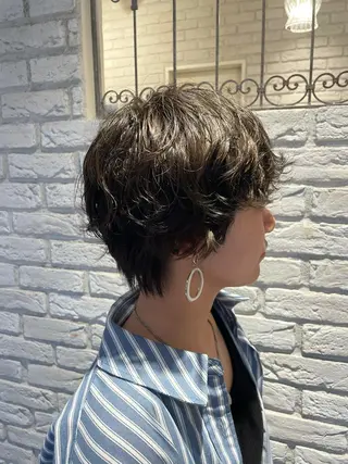 ショート カラー パーマ ヘアアレンジ 柳井 準平のヘアスタイル