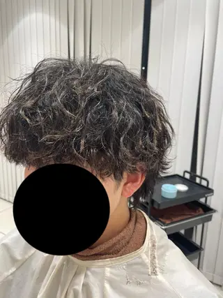 パーマ メンズ センターパート 川島爽楽のヘアスタイル