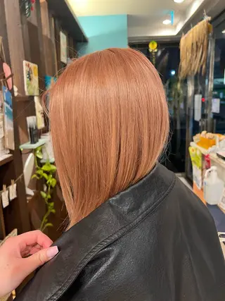 ミディアム ハイトーン/ ダブルカラー/透明感のヘアスタイル