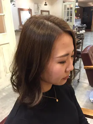 ミディアム カラー 透明感/ 美髪矯正/田中恭のヘアスタイル