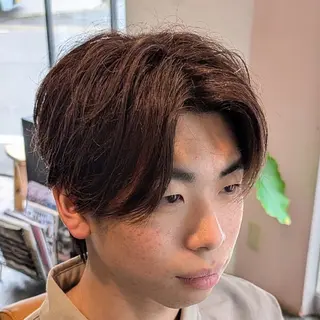 ミディアム カラー メンズ VOICEbarber高野店所属・今井 杏星 【フェー ド/セット/パーマ】のヘアスタイル