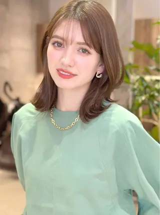 ミディアム カラー パーマ ヘアアレンジ 【くせ毛解消】縮毛 髪質改善✨たくみ✨のヘアスタイル