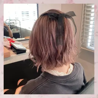 ミディアム ヘアアレンジ 💗ガーリーヘア🎀 saki💗のヘアスタイル