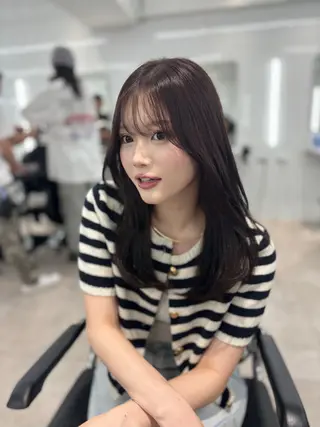 セミロング emi 韓国ワンホンヘアのヘアスタイル