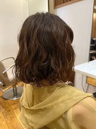 ミディアム パーマ 門崎未依/レイヤー/ メンズカット🪿🌼のヘアスタイル