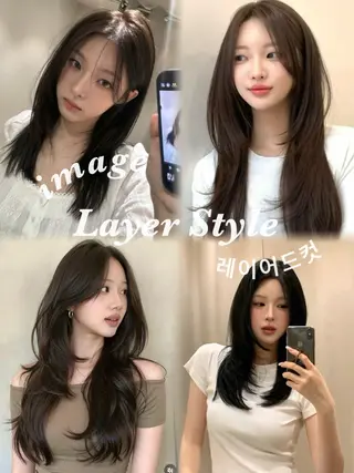 セミロング 韓国ヘア🇰🇷艶 カラー/sakuraのヘアスタイル