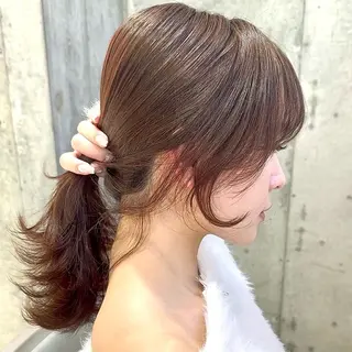 ロング カラー パーマ ヘアアレンジ メンズ キッズ 新宿/小顔レイヤー/ 顔まわり/西慶太朗のヘアスタイル