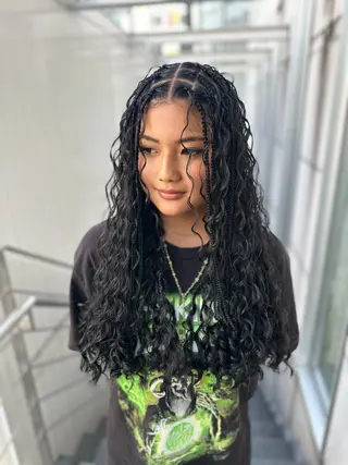 ロング ヘアアレンジ メンズ キッズ BRAIDS💎愛子 大人ハイライト💎のヘアスタイル