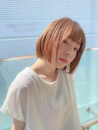 ショート カラー 顔周りレイヤー/ボブ 銀座✨中野まさひろのヘアスタイル