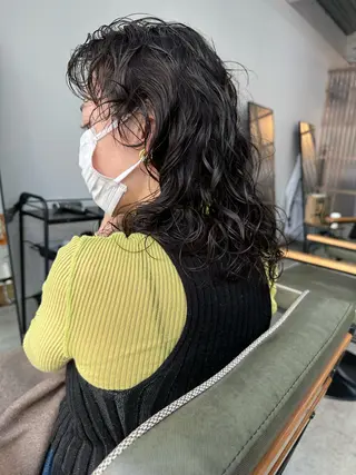 セミロング パーマ 大阪心斎橋alu 野田和宏のヘアスタイル