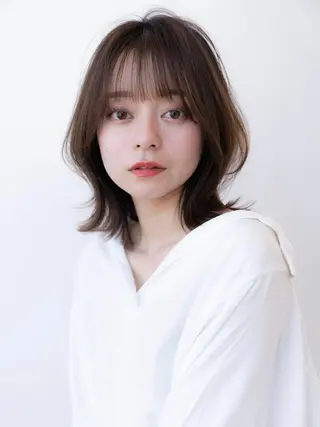 ミディアム カラー 韓国レイヤー🇰🇷 韓国研修◎渋谷カイトのヘアスタイル