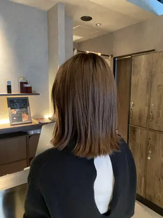 ミディアム カラー 竹井 彩のヘアスタイル