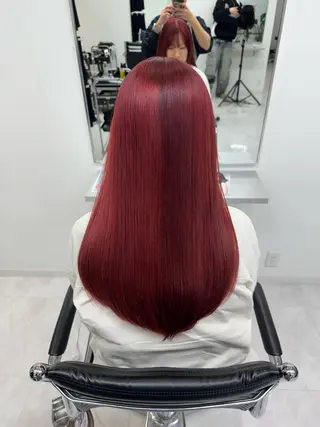 ロング カラー ブリーチなしWカラー /艶カラー✨のヘアスタイル