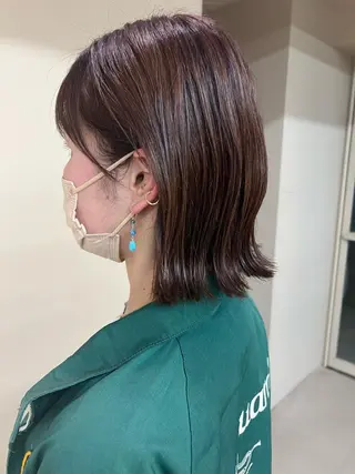 ミディアム カラー kento レイヤーカットのヘアスタイル