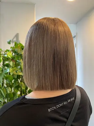 ショート カラー ハイトーン&髪質改善 &韓国エクステ🤎のヘアスタイル