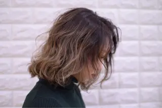 ミディアム カラー ハイトーンカラー RYUのヘアスタイル