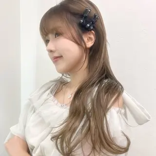 ロング カラー オリーブ/ 透明感カラー/れいあのヘアスタイル