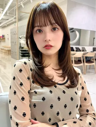 ロング レイヤー/韓国/ 顔周り/しんやのヘアスタイル