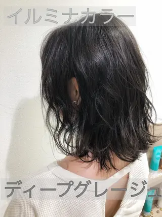 ミディアム カラー 大人女性のショート ・ボブ✂︎沼尻典祥のヘアスタイル