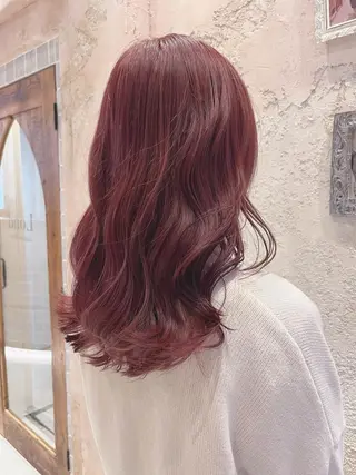 ミディアム 川井麻由🎀アイドル 量産🎀ピンクカラーのヘアスタイル