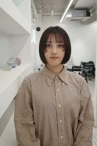 ショート カラー 🌱ぱつっと/ボブ 🌱のヘアスタイル